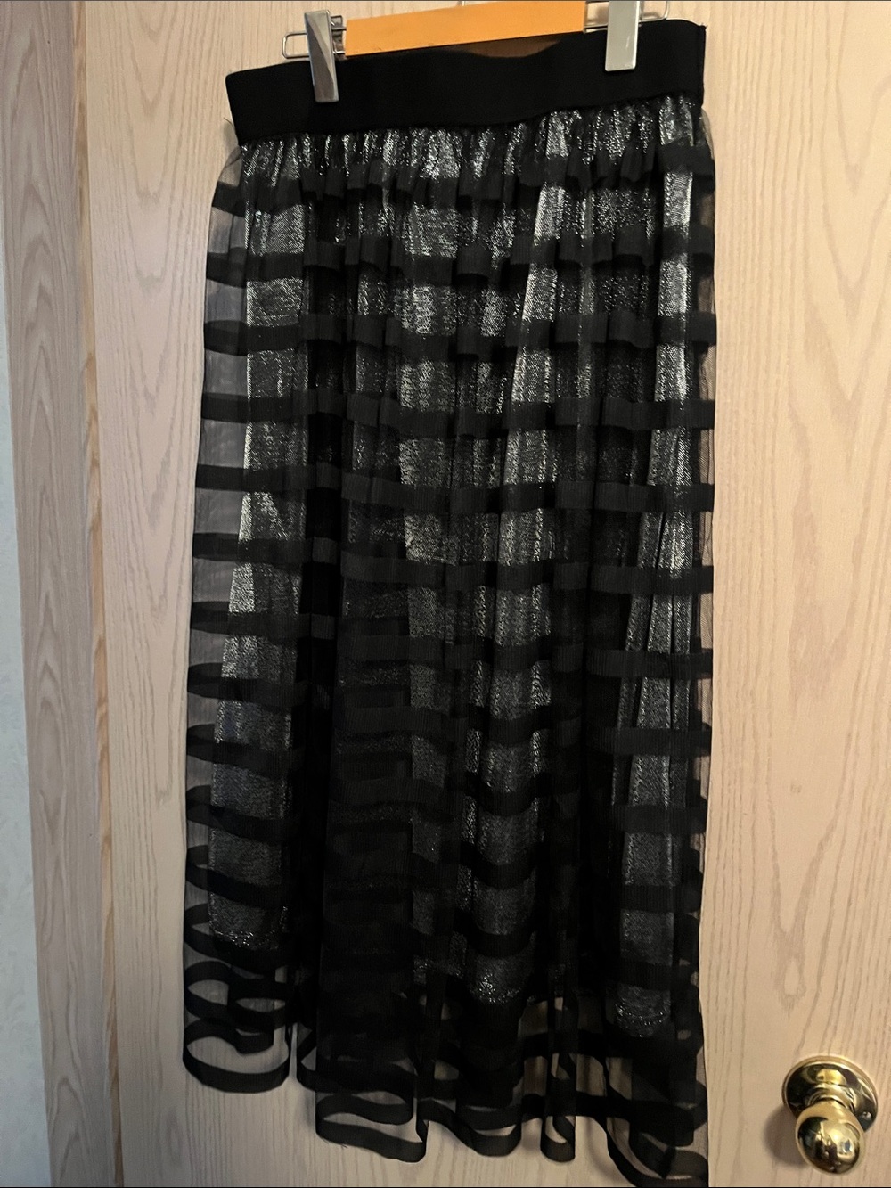 Metro Wear Black Layered Mesh Maxi Skirt